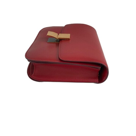 Celine Box Calfskin Medium Classic Box Flap Red - Picture 8 of 9